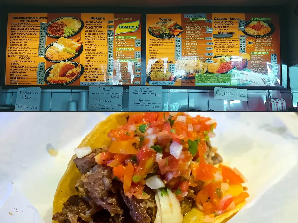 Counter service area with menu boards.