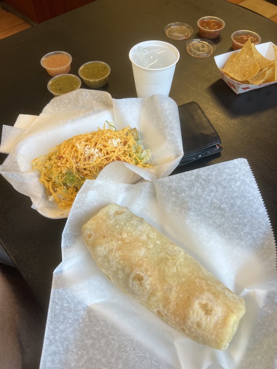 Mexican dishes listed on a simple menu.