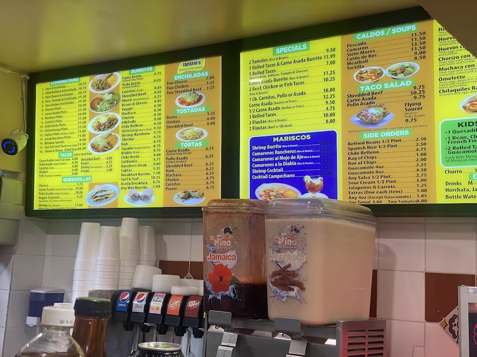 Printed menu with specials and soups.